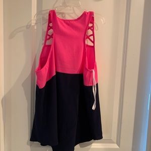 Hot pink and Navy tank top